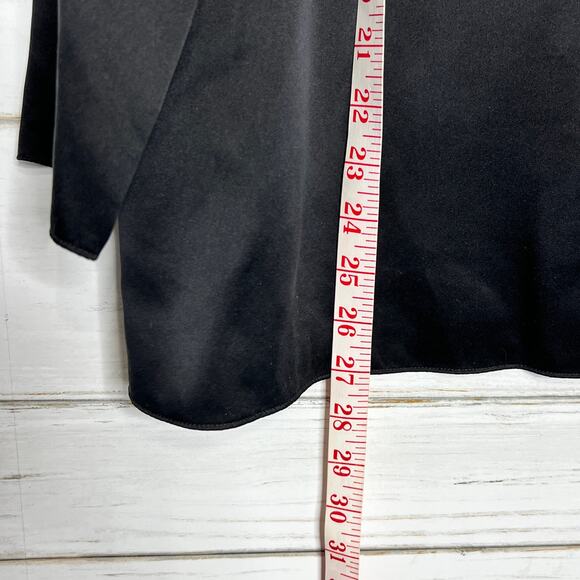 Eileen Fisher Black Silk Long Sleeve Blouse Size Medium - Picture 4 of 8